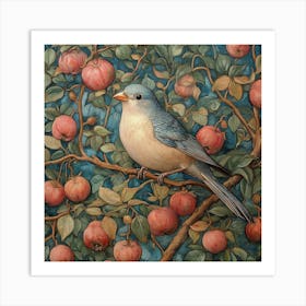 Bluebird In Apple Tree Art Art Print