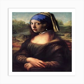 mona lisa altered image Art Print