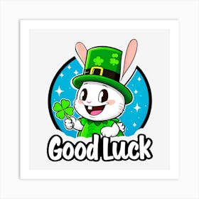 Good Luck Bunny 1 Art Print