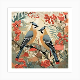 Bird In Nature Cedar Waxwing 1 Art Print