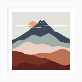 Cat On The Mountain Art Print