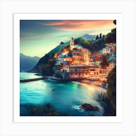 Sunset In Cinque Terre Art Print