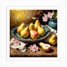 Pears In A Bowl Art Print