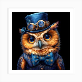 Steampunk Owl 4 Art Print