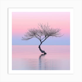 Lone Tree At Sunset 5 Art Print