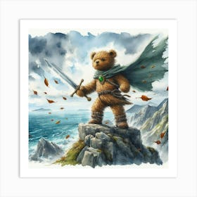 Teddy Bear With Sword Art Print