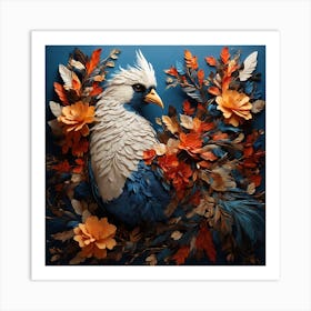 Bird With Flowers Art Print