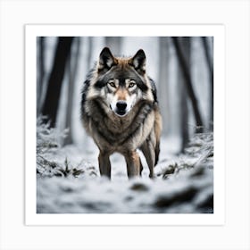 Wolf In The Woods 11 Art Print