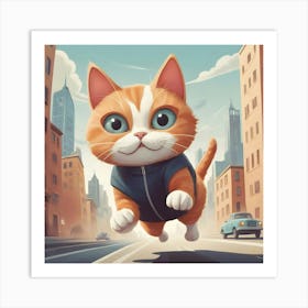 Cat In The City 5 Art Print