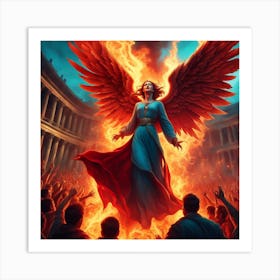 Redemption Day (Angel coming down from heaven) Art Print