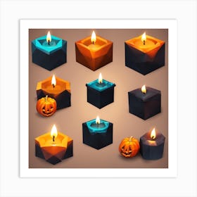 Halloween Candle Set Art Print