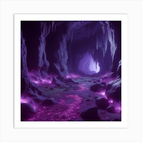 Corrupted Purple Cave 2 Art Print