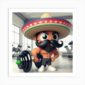 Mexican Man In Gym Art Print