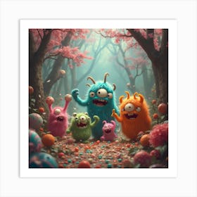 Monsters In The Woods 2 Art Print