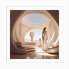 Futuristic Living Room Art Print