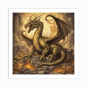 Golden Dragon Art Print