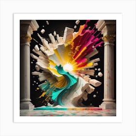 Color Explosion 1, an abstract AI art piece that bursts with vibrant hues and creates an uplifting atmosphere. Generated with AI,Art Style_Marble,CFG Scale_3.0,Step Scale_50 Art Print