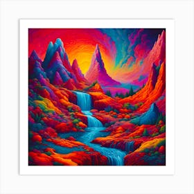 Psychedelic Natural Landscape Art Print