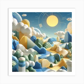 Geometric Art Landscape 3 Art Print