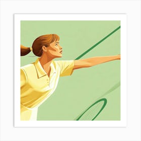 The Power Serve: A Tennis Player in Action Art Print