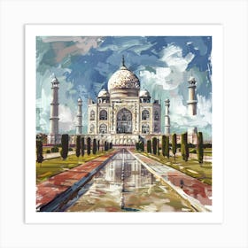 A Taj Mahal In Agra Expressive Strokes Illustrat 1719953822 1 Art Print