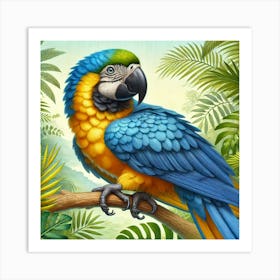 Parrot In The Jungle 2 Art Print