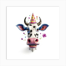 Birthday Cow 2 Art Print