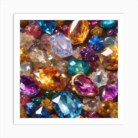 Colorful Crystals Art Print