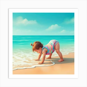 Baby Yoga Art Print