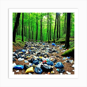 Trash In The Forest 11 Art Print