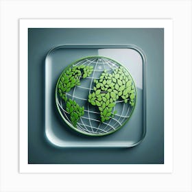 Green World Icon Art Print