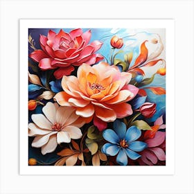 Colorful Flowers Art Print