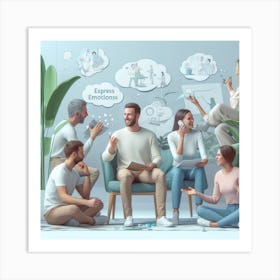 Group Of People In The Office Art Print