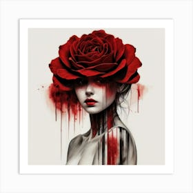 Bloody Rose Art Print