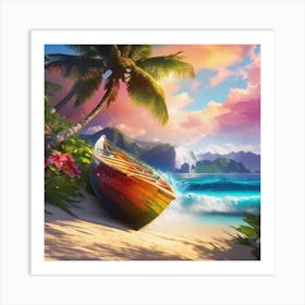 Boat On The Beach 6 Art Print