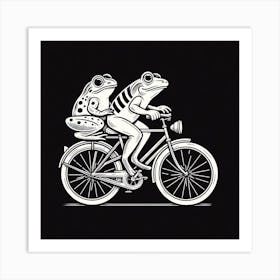 Frogs On A Bicycle 2 Art Print