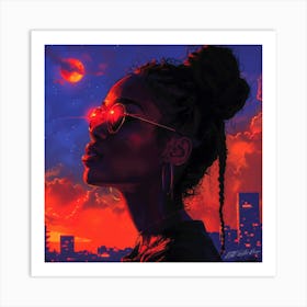 Solar Red - Lady In Reds 1 Art Print