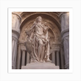 Statue Of Leonardo Da Vinci Art Print