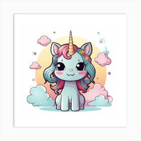 Cute Unicorn 785 Art Print