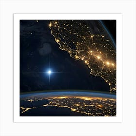 Earth At Night 3 Art Print