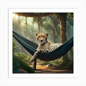 Cheetah In Hammock Art Print