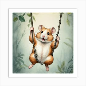 Hamster Swinging Poster