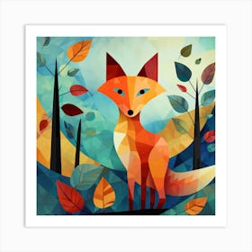 Fox In The Forest 4 Art Print