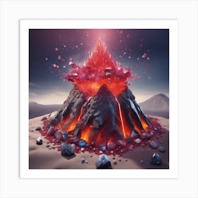 Volcano In The Desert Art Print