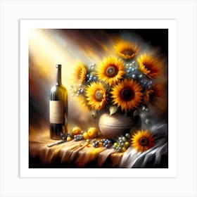 Sunflowers And Grapes Art Print