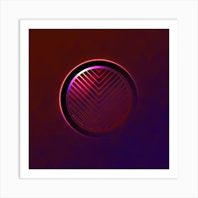 Geometric Neon Glyph on Jewel Tone Triangle Pattern 007 Art Print