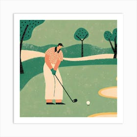 Golfer Playing Golf 1 Poster