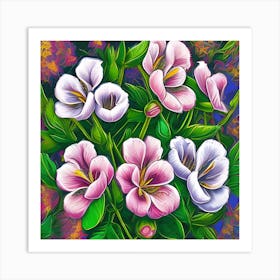 Alstroemeria Flowers 35 Art Print