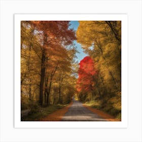 Autumn Road 1 Art Print