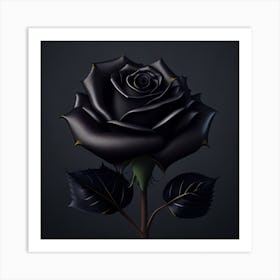 Black Rose Art Print